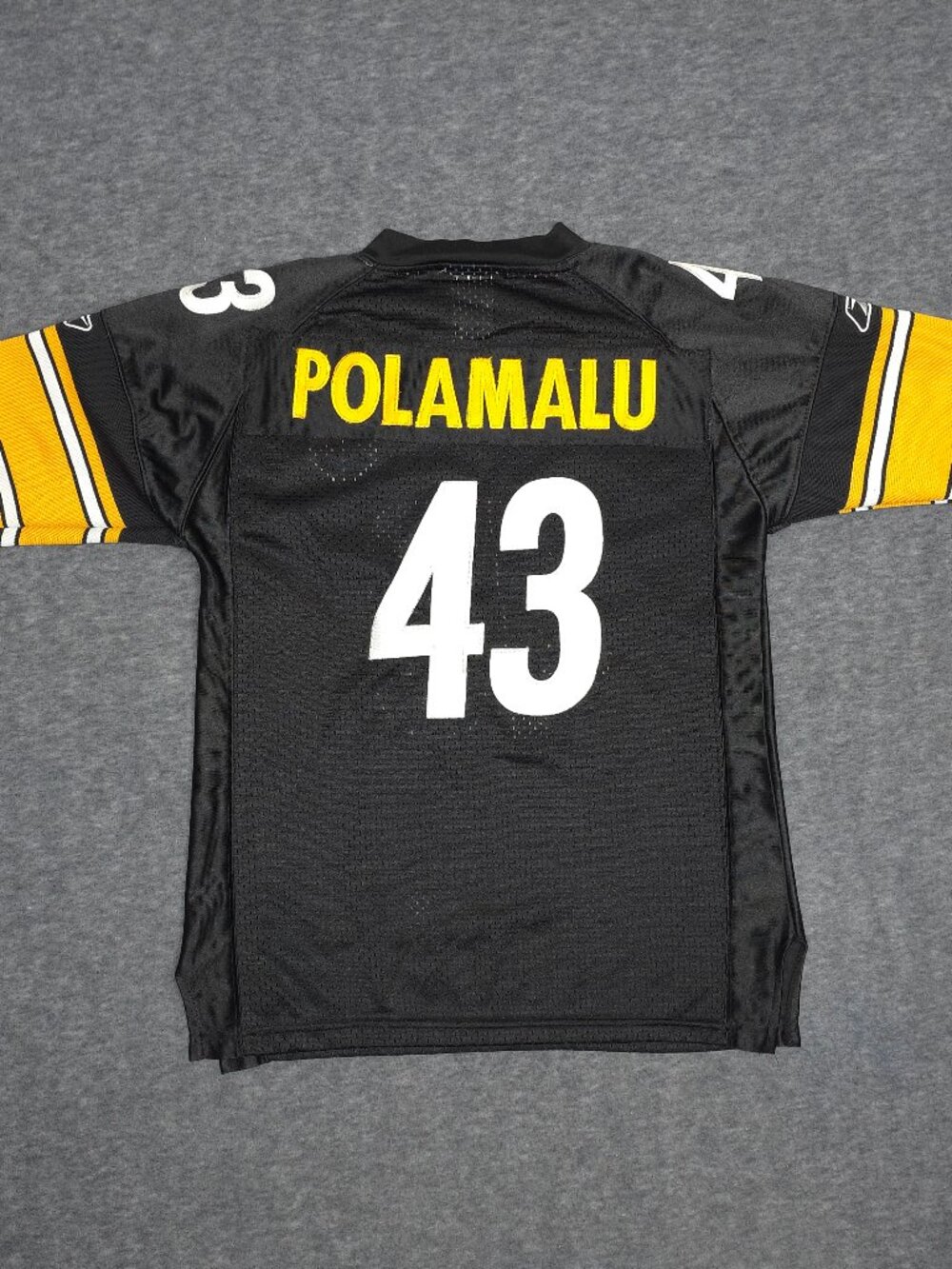 Troy Polamalu 43 Steelers Reebok On Field Jersey Youth M 12-14